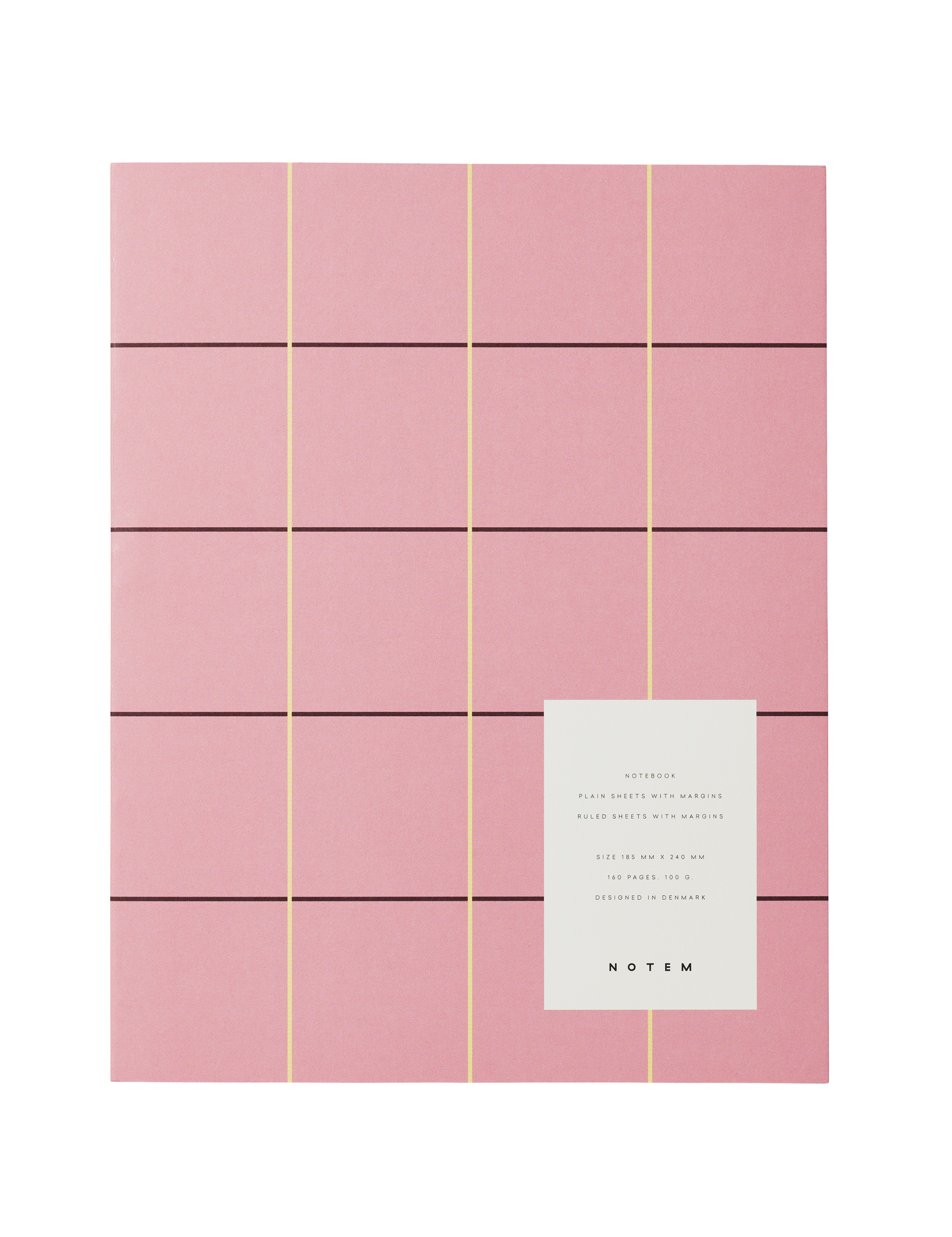 UMA Flat Lay notesbog, large - Rose check